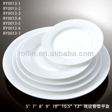 Saudável especial durável branco porcelana plana placa redonda